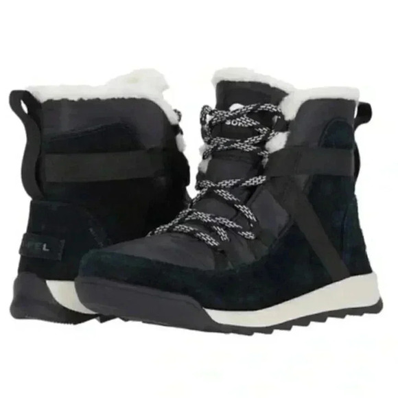 Sorel Whitney II Flurry Waterproof Boot Suede Insulated Black Size 8 - Picture 1 of 14